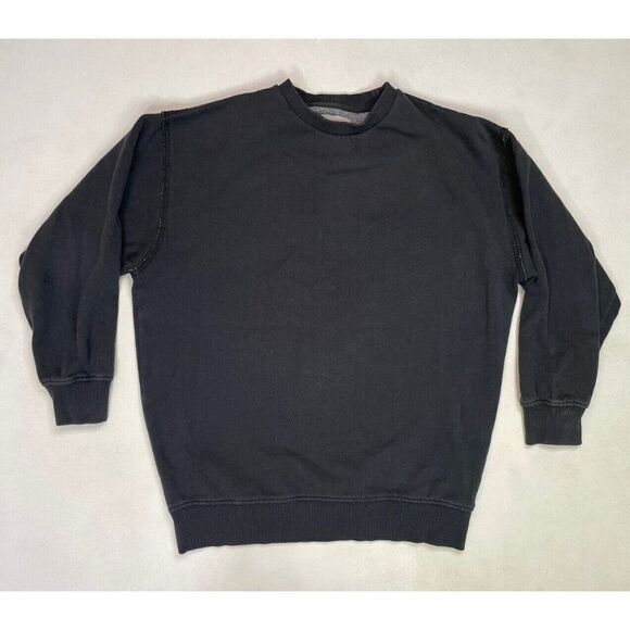Urban Outfitters Blank Oversized Crewneck Sweatshirt Women XS Black - Picture 1 of 4